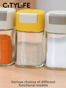 Citylife Salt Dispenser 180ml Salt Press Bottle Spice Container Sugar Pepper Container Condiments Kitchen