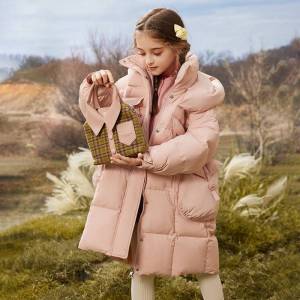 minus 40 Degrees Cold-Proof Northeast Childrens down Jacket Girls Mid-Length Girls Winter Medium and Large Childrens Clothing Thickened Outwear