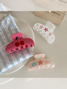 Cute Cherry Starfish Hair Clip Womens Back of Head Bun Clip Girls Heart Shark Clip Daily Hair Card Hair Accessories