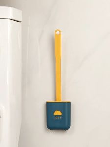 Toilet Bowl Brush Soft Silicone Bristle Crevice Colored Gap Cleaning Tool 无死角洗厕所神器硅胶马桶刷挂墙式壁挂式家用卫生间刷子