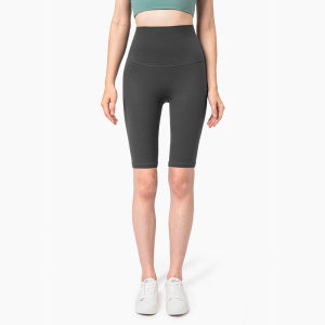 High-Waist Sports Shorts Womens Running Yoga Fitness Pants Cycling Five-Quarter Length Outerwear Breathable Nylon Fabric