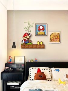 Mario 2025 New Modern Decorative Artwork Living Room Sofa Background Wall Hanging Painting Entrance Wall Decorative Mural