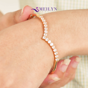 MEILYN Gelang Kaku Emas Permata Gemma Model V Fuji Shapes Gold Bangle 0231210749