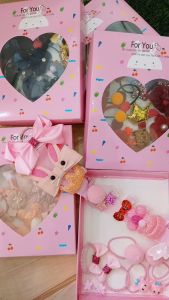 Jepitan Ikat Rambut Pita Aksesoris Anak 1 Set 18 Pcs Dengan Box Hadiah Ulang Tahun