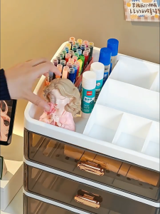 Sg Can Hold A4 Paper Desk Organiser Transparent Stationery Drawer Desk Organizer Cosmetics Desktop Shelf Office Desk