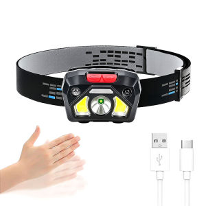 Đèn Pha Cảm Ứng LED Màu Đỏ Ánh Sáng Trắng Cao Cấp Công Tắc Kép Chống Nước Đa Chức Năng Đèn Pha Di Động Cho Cắm Trại Ngoài Trời Câu Cá Săn Bắn