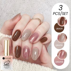 UR SUGAR 3PCS/SET 15ml Sparkling Glitter Series Nail Gel Polish Hot Selling Shiny Semi Permanent Soak Off UV Gel Nail Art Kit