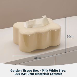 Scandinavian Accessible Luxury Tissue Box Tissue Box Stylish Decoration Creative Living Room Dining Table Storage Ceramic Paper Extraction Box