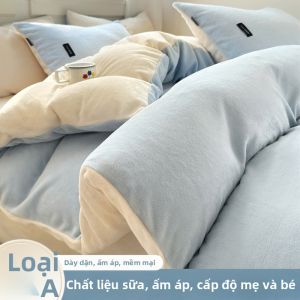 Deesse | Bộ Đắp Chăn Len San Hô Bông Velvet Sữa 200x230cm