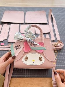 Cinnamoroll Babycinnamoroll DIY Woven Bag Cute Cartoon Shoulder Small Square Bag Handmade Merlot Homemade Merlot Material Bag