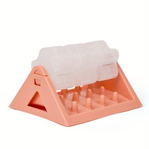 Interactive Dog Food Dispenser Toy Plastic Slow Feeder with Triangular DesignPet Enrichment Activity Toy Triangular Food Slot