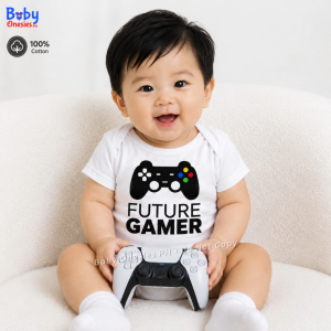 Future GAMER Baby Onesie Newborn bodysuit 0-12 months Cotton Romper Gaming onesie Game controller Baby Onesies PH