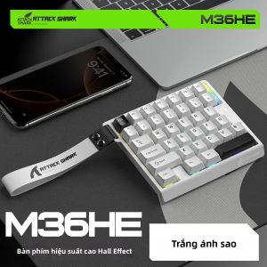 ATTACK SHARK | Bàn Phím Chơi Game Có Dây ATTACK SHARK M36HE 8000Hz Thời Gian Phản Hồi 0.01mm Có Thể Điều Chỉnh Độ Trễ Cực Thấp 0.1ms Dành Cho Esports Cơ Học Chuẩn Tiếng Anh