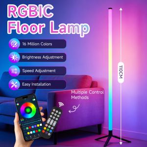 CHENBEN | Modern LED Floor Lamp Corner Light Smart Stand RGB option Stepless Dimming Atmosphere App Control for Bedroom GameRoom Decor USB
