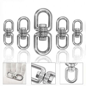 304 Stainless Steel Swivel Ring Heavy Duty Carabiner Hooks Double Ended Swivel Eye Hook for hammocks Swing Wire Rope Chain