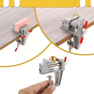 Mini Jewelry Table Bench Clamp Vise Aluminum Muliti-Funcational Jewelers Miniature Bench Vice for DIY Craft Fixed Repair Tool