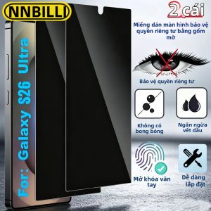 NNBILI 2 Miếng Dán Bảo Vệ Màn Hình Mờ Chống Nhìn Trộm Cho Samsung Galaxy S26/S25/S24/S21/S22/S23 FE Phủ Toàn Diện Dễ Dán Kính Cường Lực