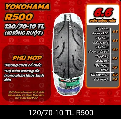 LỐP YOKOHAMA (CHÍNH HÃNG) 120/70-10 DÙNG XE VESPA VESPA LX HÀNG CHẤT LƯỢNG CAO NHIỀU NĂM QUA ANH EM MUA HÀNG LH ZALO 0903761336.
