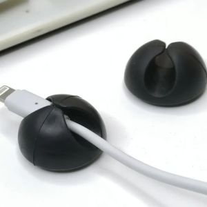 15/20/30 Chiếc Đen Khóa Cáp Dữ Liệu Kẹp Cố Định Cho Cáp Sạc Bàn Phân Loại Khóa Chất Liệu Nhựa Quản Lý Cáp