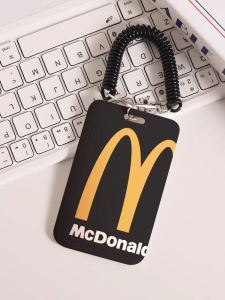 Creative Minimalist McDonalds Lunch Card Holder Student Campus Card Cover Electric Vehicle NFC Card Protective Case Lanyard