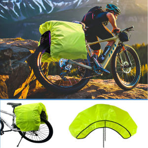 Bicycle pack rain cover mountain road bike rear shelf bag luggage bag cover Protects from Dust Rain Scratches with Safety Loops