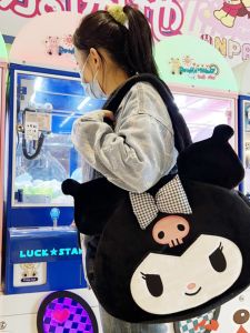 Cute Large Capacity Plush Single Shoulder Bag for Students Tutorial Can Hold A4 Size Cartoon Kuroko Bag Velvet Material