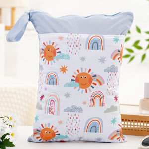 HappyFlute Baby Diaper Bags Double Zippered Wet/Dry Bag Waterproof Wet Cloth Diaper Backpack Reusable Diaper Cover WetBag