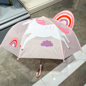 Adorable 3D Rabbit Umbrella for Kids Baby Handle Childrens Rain Umbrella Sunny Day Umbrella next Kiss Brand