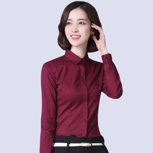 Professional Womens Long Sleeve Shirt Elastic Fiber No Ironing Spring Autumn New Style White Slim Fit Business Formal Shirt