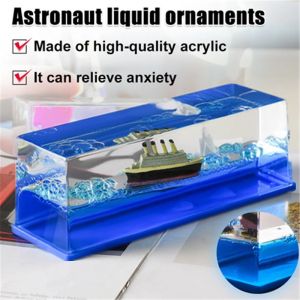 Creative Titanic Cruise Sea Ship Drift Bottle Liquid Desktop Ornament Accessories Office Toy for Kids