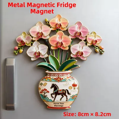 Auspicious Metal Refrigerator Magnet Kumquat Design Cultural Creative National Style Decor