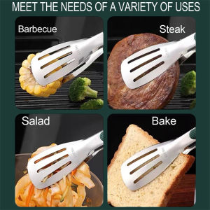 Non-Slip Stainless Steel Food Tongs Barbecue Grill Buffet Clamp Cooking Tools Kitchen Accessories Meat Salad Bread Serving Clip