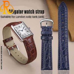 16mm 17mm 18mm 19mm 20mm 21mm 22m Black Blue Brown Crocodile Skin Watch Strap For CARTIER Tank CLÉ DE Bracelet Leather Watchband