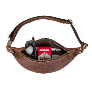Hiram Genuine Leather Waist Bags for Men High Quality Crossbody Bags Waist Packs Phone Pocket Chest Bags Male Travel Bags
