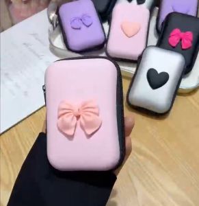 เคสชาร์จป้องกันรูปหัวใจสำหรับ PD 18W 20W หัวชาร์จเร็ว กระเป๋าจัดระเบียบสายข้อมูล กระเป๋าใส่หูฟังแบบกันน้ำอเนกประสงค์