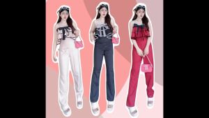 CC 20539  จั้มสูทขายาว จั้มสูททำงาน ออกงาน ใส่เที่ยว (ฟรีไซส์ M อก 34-36 เอว26-30 สพ36-40) TW 10056