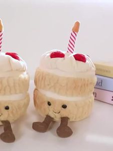 British Jellycat Fun Birthday Cake Doll 20cm Soft Doll Plush Toys Accompanying Doll Birthday Gift Holiday Gift