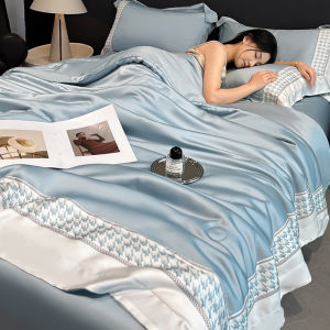 MANCAI | Cool Ice Silk Summer Quilt 4-piece Set