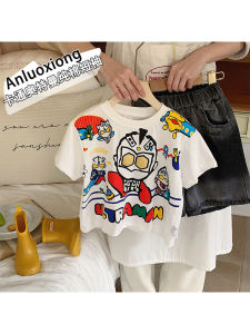 Childrens Short Sleeve T-Shirt Pure Cotton Half Sleeve Cartoon Ultraman Summer New Style Korean Version Boys Loose Fit Top
