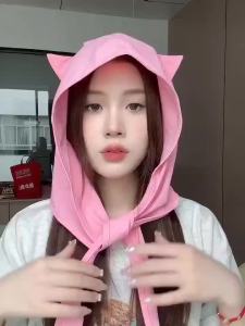 Little Devil Strap Quick drying Sunscreen Fishermans Sunshade Hat Thin Ear Protector Headscarf Hat Cute Ears Small Tourist