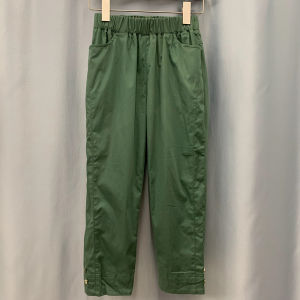 Summer Casual Straight Leg Pants Womens Thin Elastic Waist Slimming Versatile Commute Seven-Foot Pants Cotton Nylon Spandex