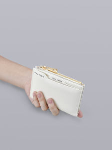 Williampolo Genuine Leather Wallet Women Short Minimalist Coin Purse Driver License Card Holder Two-In-One Fall Fashion Youth