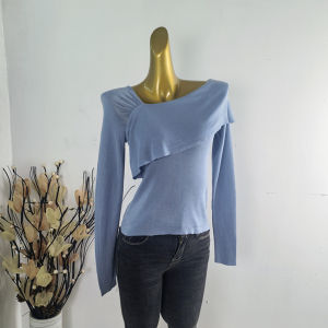 Slim Fit French Style Knitted Sweater Womens Early Autumn Fashionable Base Layer Shirt Outerwear Versatile Elastic Top