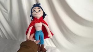 New Gorillaz Noodle Plush Kawaii Virtual Band Street Fighter Stuffed Doll Cute Red Cloak Boy For Fans Enthusiast Childrens Gift