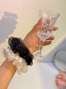 HOVELSHOP Scrunchie Satin Ikat Rambut Bulu Kunciran Korea Style Tile Cepol Hijab Jilbab Motif Polos Hairband Fashion Gelang Accessories