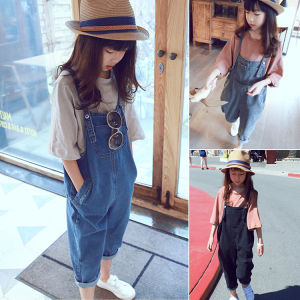 Trendy Child Denim Suspenders Spring and Autumn Clothing Season New Arrival Boys and Girls Baby Stylish Casual Saggy Pants Big Crotch Pp Jumpsuit