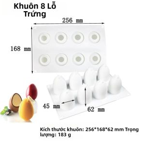 Khuôn Silicon 6 Ngăn Làm Bánh Trứng Sô Cô La Bánh Mousse Bánh Ngọt Kiểu Pháp Thân Thiện Với Môi Trường