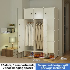 DANBIYIN | Modern Simple Assembled Fabric Wardrobe for Bedroom Rent House