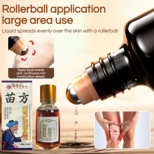 Deep Penetration Safflower Miao Moxibustion Liquid Artemisia Argyi Essential Oil Roller Ball Application Full Body Massage Relieve Fatigue Home Warm Moxibustion Care