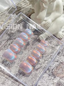 Detachable Cat Eye Nail Art Stickers Handmade Finished Product California Evening Aurora VISION NAIL Wearable False Nails